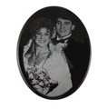 0221 - 8 1/2" x 11" Engraved Marble Oval Plaque