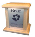 1111 - Medium Wooden Pet Cremation Urn with Paw Print VS66-PW