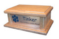 1151 - Small Wooden Pet Cremation Urn with Paw Print HS36-PW