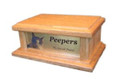 1150 - Small Wooden Pet Cremation Urn with Engraved Photo HS36-PH