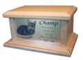 1160 - Medium Wooden Pet Cremation Urn with Engraved Photo HS54-PH