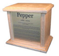 1182 - X-Large Wooden Pet Cremation Urn with Rainbow Bridge Poem HS108-RB