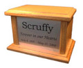 1173 - Large Wooden Pet Cremation Urn with Engraved Text HS72-TX
