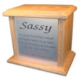 1183 - X-Large Wooden Pet Cremation Urn with Engraved Text HS108-TX