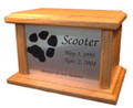 1171 - Large Wooden Pet Cremation Urn with Paw Print HS72-PW