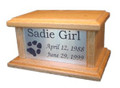 1161 - Medium Wooden Pet Cremation Urn with Paw Print HS54-PW