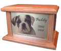 1170 - Large Wooden Pet Cremation Urn with Engraved Photo HS72-PH