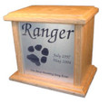 1181 - X-Large Wooden Pet Cremation Urn with Paw Print HS108-PW