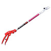 Heavy duty long-arm aluminum body cut-and-hold pruner. At 24" long, this pruner gives you the extra reach you need. Cut-and-hold feature grips the flowers or branches that have just been cut. The arm rotates to enable cutting at every angle. Perfect for harvesting roses to avoid thorns while protecting the delicate stems and petals. Fully functional not problems. It has some cosmetic scratches.  does not come with its package.