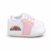 New England Football Pre-Walker Baby Shoes - Pink Trim
