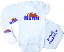 New York Blue Football Baby 3 Piece Set