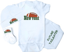 New York Green Football Baby 3 Piece Set