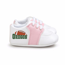 Oregon Football Pre-Walker Baby Shoes - Pink Trim