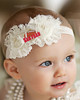 San Francisco Football Baby/ Toddler Shabby Flower Hair Bow Headband