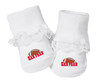 San Francisco Football Baby Toe Booties with Lace