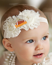 Tennessee Football Baby/ Toddler Shabby Flower Hair Bow Headband