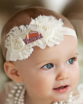 Virginia Football Baby/ Toddler Shabby Flower Hair Bow Headband