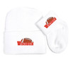 Wisconsin Football Newborn Baby Knit Cap and Socks Set