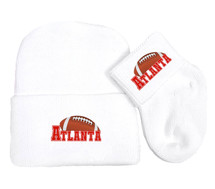 Atlanta Football Newborn Baby Knit Cap and Socks Set
