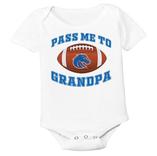 Boise State Broncos Pass Me To GrandPa Baby Bodysuit