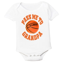 Illinois Pass Me To GrandPa Basketball Baby Bodysuit