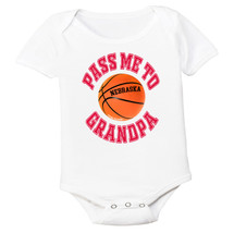 Nebraska Pass Me To GrandPa Basketball Baby Bodysuit