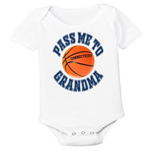 Connecticut Pass Me To GrandMa Basketball Baby Bodysuit