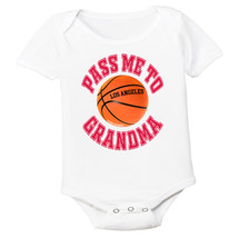Los Angeles Pass Me To GrandMa Basketball Baby Bodysuit - Red