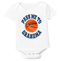 Michigan Pass Me To GrandMa Basketball Baby Bodysuit
