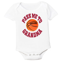 Indiana Pass Me To GrandMa Basketball Baby Bodysuit - Crimson