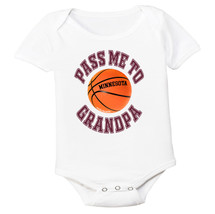 Copy of Minnesota Pass Me To GrandPa Basketball Baby Bodysuit - Maroon