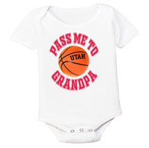 Utah Pass Me To GrandPa Basketball Baby Bodysuit - Red