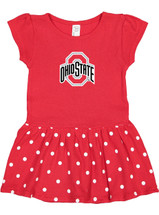 Ohio State Buckeyes Toddler Dress - Red Polka Dots