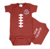 Ohio State Buckeyes Officially Licensed 100% Cotton Brown FT Baby Football Bodysuit