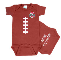 Ohio State Buckeyes Officially Licensed 100% Cotton Brown FT Baby Football Bodysuit