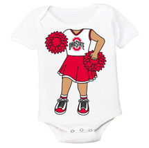 Ohio State Buckeyes Heads Up! Cheerleader Baby Bodysuit