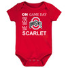 Ohio State Buckeyes Officially Licensed 100% Cotton On Game Day Baby Bodysuit  - Red