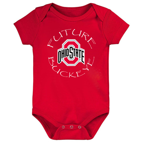 Future Tailgater Ohio State Buckeyes Officially Licensed 100% Cotton Future Buckeye Baby Bodysuit - Red