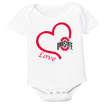 Ohio State Buckeyes Heart Love Baby Bodysuit