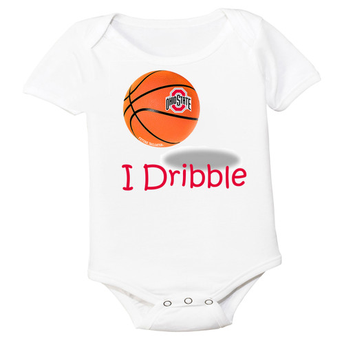 Ohio State Buckeyes Officially Licensed 100% Cotton I Dribble Baby Bodysuit 