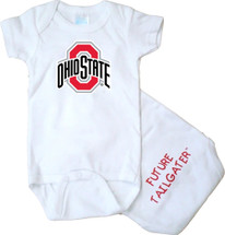 Future Tailgater Ohio State Buckeyes Officially Licensed 100% Cotton Lap Shoulder Short Sleeve FT Bodysuit
