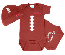 Mississippi Ole Miss Rebels Football Bodysuit and Cap Baby Set