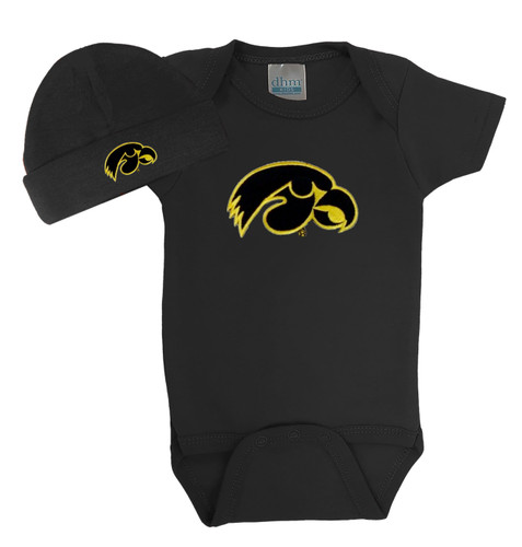 Iowa Hawkeyes Baby Bodysuit and Cap
