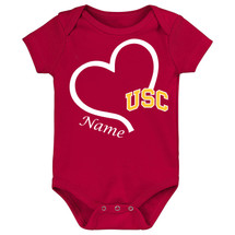 USC Trojans Southern California Officially Licensed Personalized Love Heart Baby Bodysuit