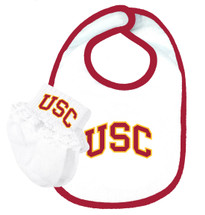 USC Trojans Baby Bib and Socks with Lace Set