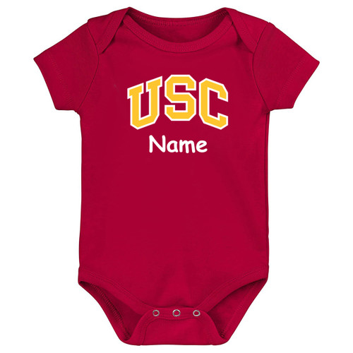 USC Trojans Personalized Team Color Baby Bodysuit