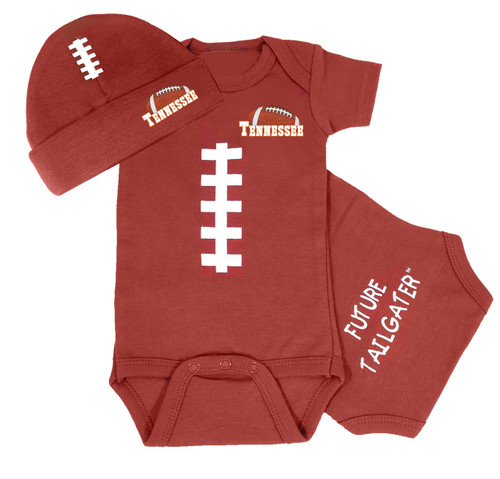 Future Tailgater Baby Football Bodysuit and Football Cap Set for Tennessee Fans