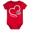 Ohio State Buckeyes Officially Licensed 100% Cotton Personalized Love Heart Baby Bodysuit