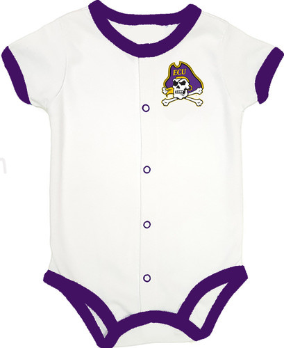 East Carolina ECU Pirates Officially Licensed 100% Cotton Baby Romper 0-3 Months