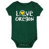 Cotton  Chalk Art Bodysuit and  LOGO Bodysuit for Oregon Football Fans - 2 Pack